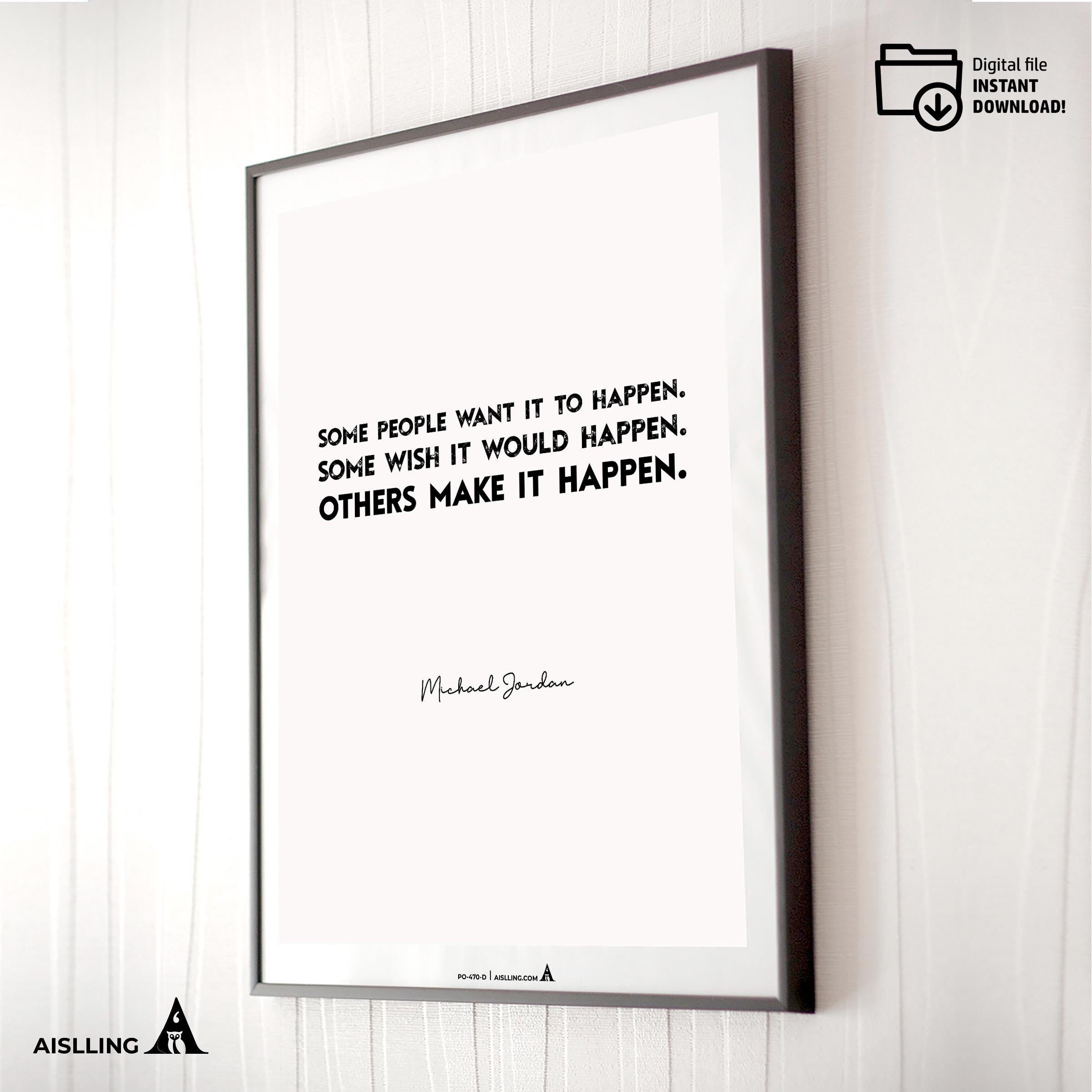 Air Jordan — Michael Jordan Motivational Quote Poster: NBA Sports Art (Digital Download) | Aislling printable