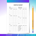 Budget Challenge — Monthly Budget Tracker PRINTABLE, Money Tracker, Monthly Budget Planner, Expense Tracker... | Bloom Joyfully printable