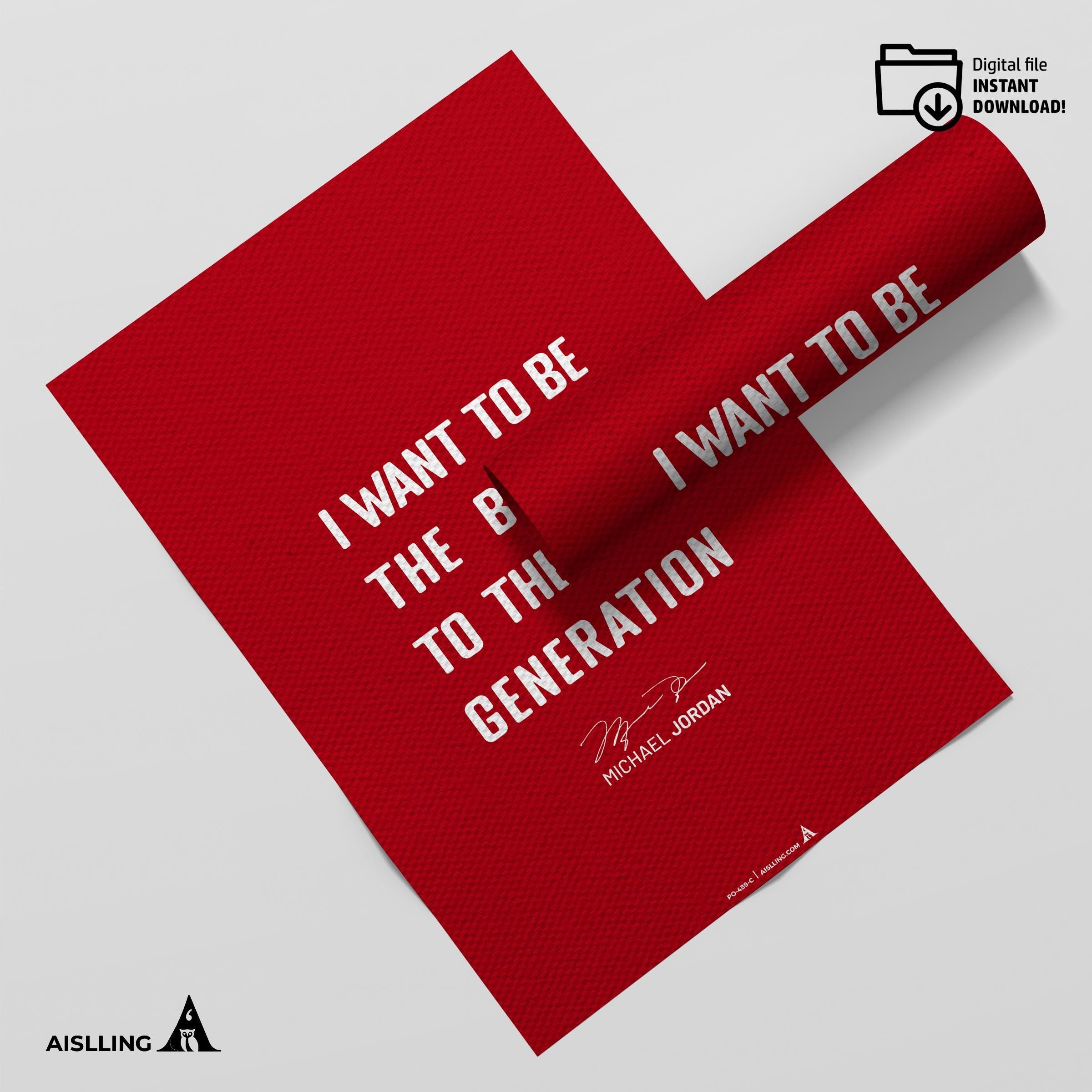 Athlete Quote — Michael Jordan Motivational Quote Art: Basketball Legend Poster (Digital Download | Aislling printable