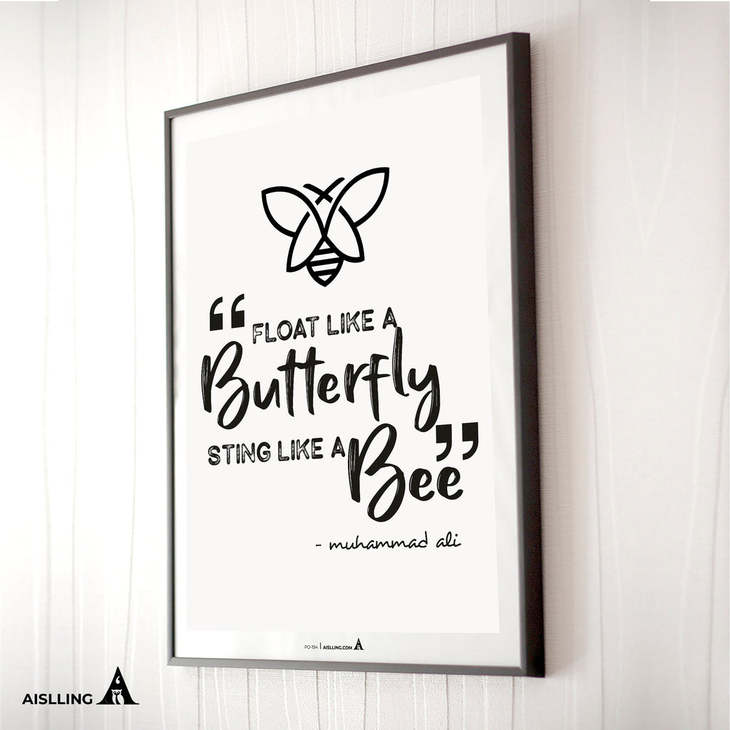 Aislling — Float like a butterfly, sting like a bee, muhammad ali, Printables, Inspirational Quote Poster, ... | Aislling printable