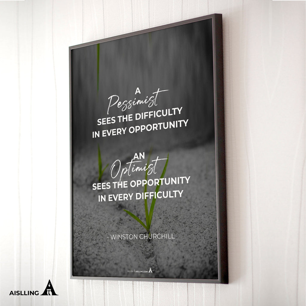 Aislling — Winston Churchill Quote Print The Pessimist Sees Difficulty Home Decor Wall Art Printables Motiv... | Aislling printable