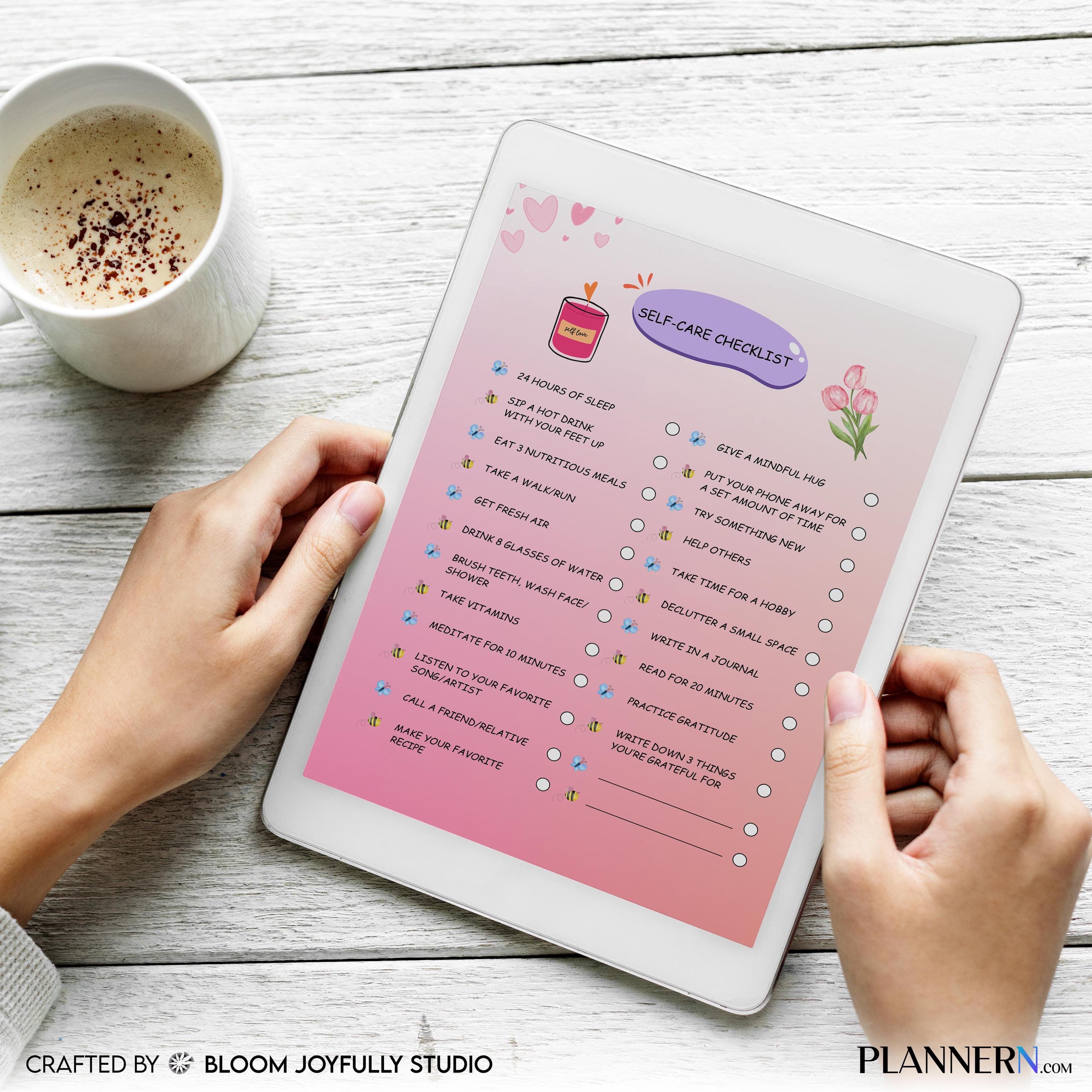 Anxiety Planner — Daily Self Care Checklist, Self, Care Planner, Wellness Bucket List, Self Care Activity, ... | Mindfulness printable