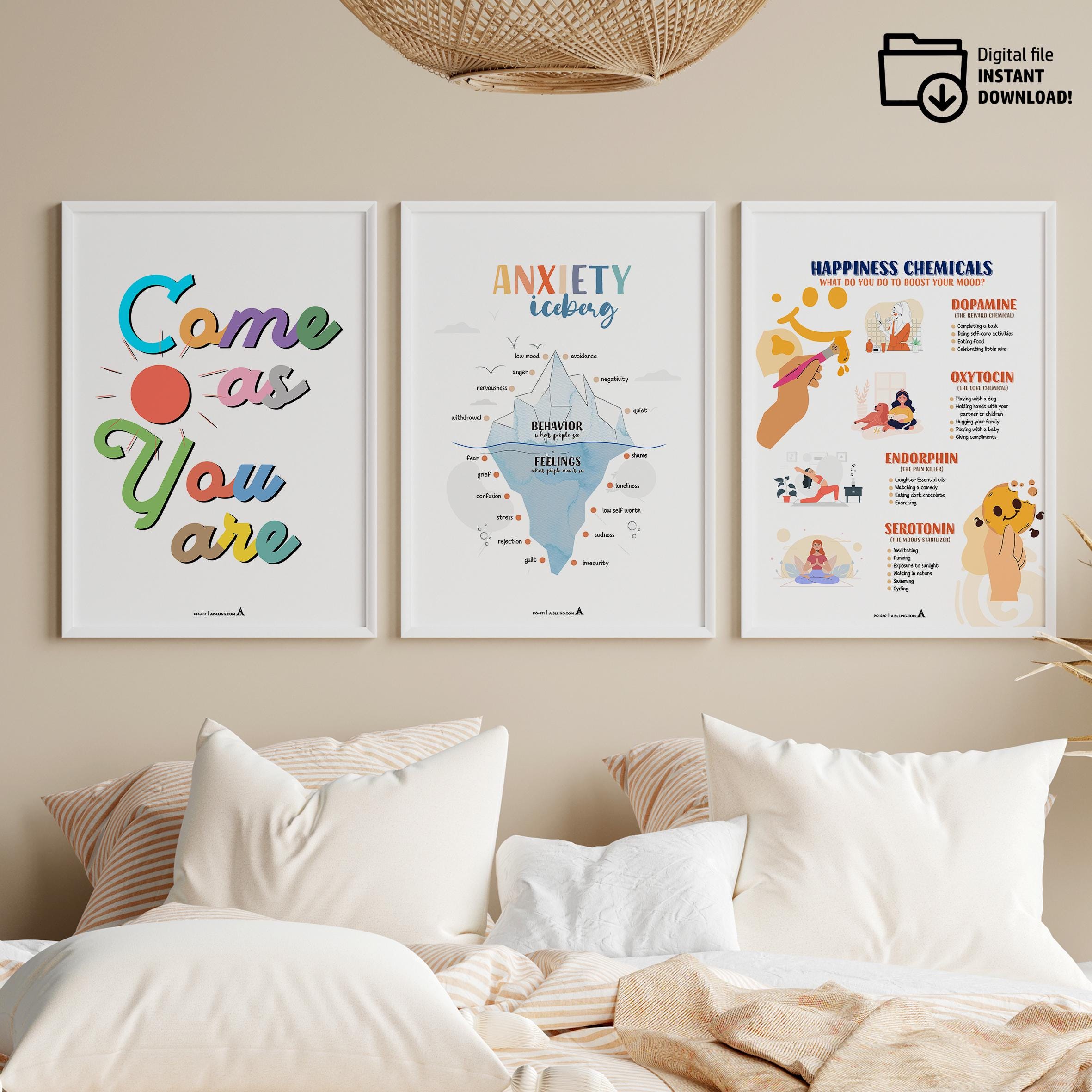 Aislling Design — counselor poster set of 6 counselor sign bundle counseling poster bundle gift for therapi... | Mindfulness printable