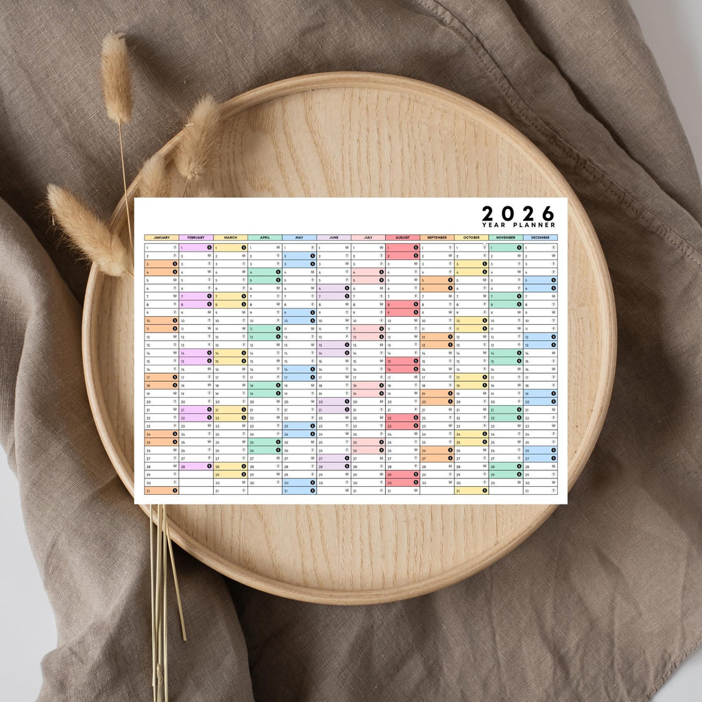 2026 Planner — 2026 PRINTABLE Wall Calendar, Dated Calendar, PDF, Different Sizes Available, Plan Your Day ... | Bloom Joyfully printable