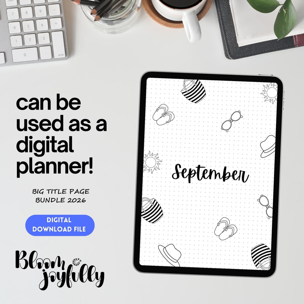 Aesthetic Planner — BIG TITLE Page Bundle 2026, Digital Planner Pages, PRINTABLE Calendar Title Page, Digit... | Bloom Joyfully printable