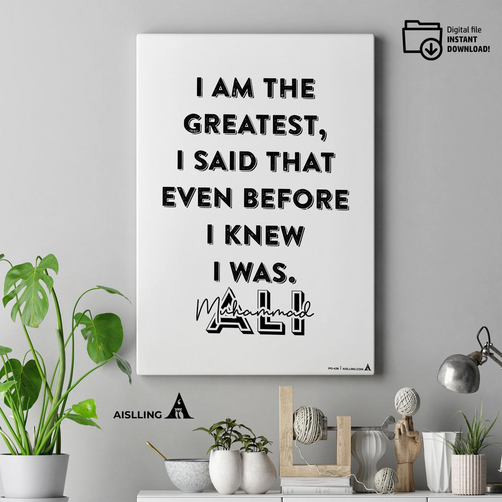 Aislling — Muhammad Ali Poster Quote Boxing Sports Quotes Posters Decorations Growth Mindset Décor Classroo... | Aislling printable