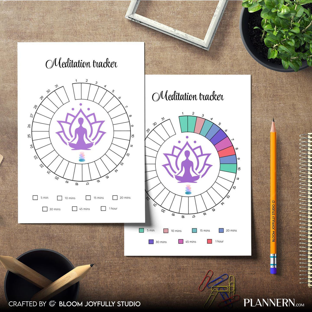 Calm Routine — Meditation Tracker Printable, Daily Mindfulness Log, Meditation Journal, Habit Tracker PDF, ... | Mindfulness printable
