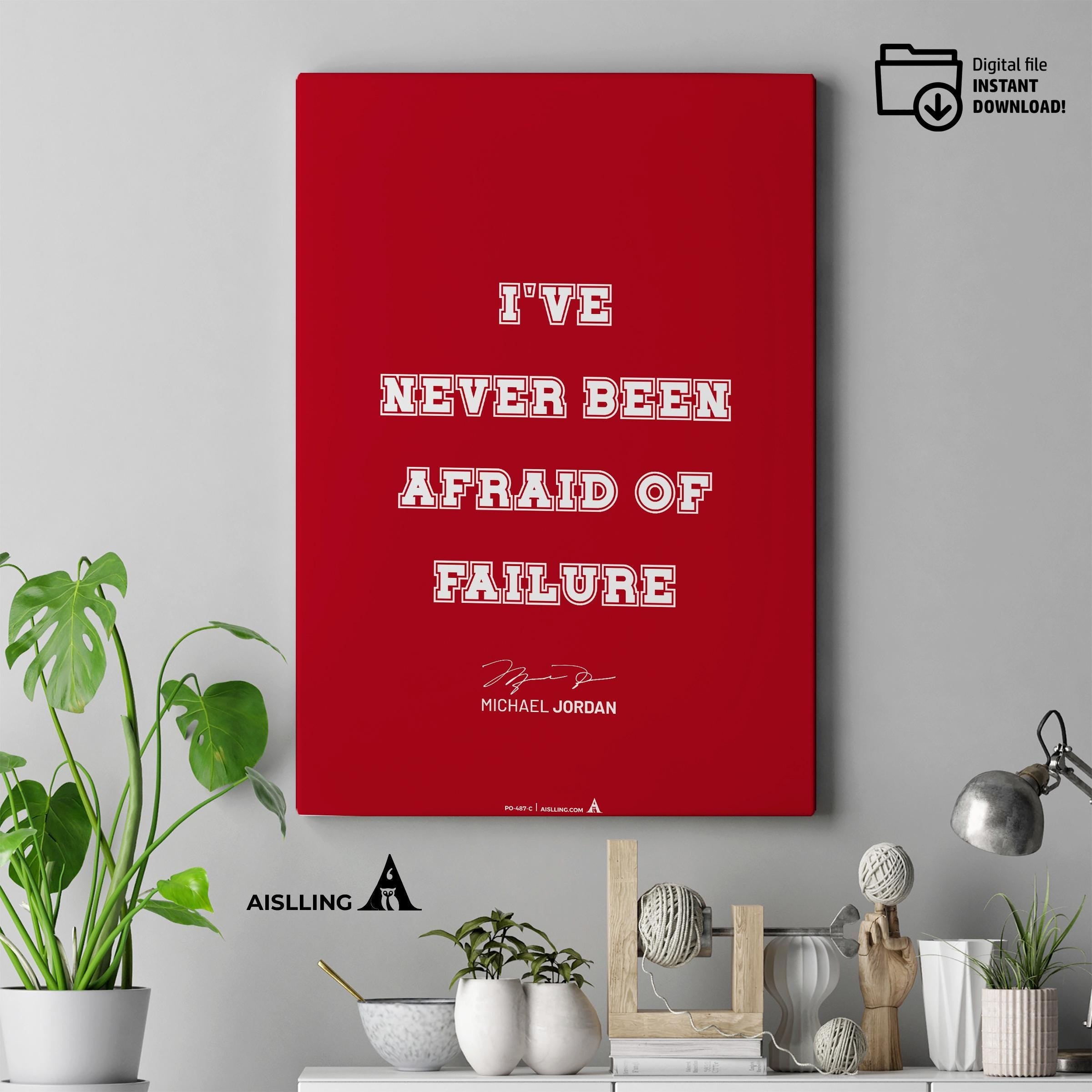 Athlete Wall Decor — Michael Jordan Motivational Quote Art: Basketball Sports Poster (Digital Download) | Aislling printable