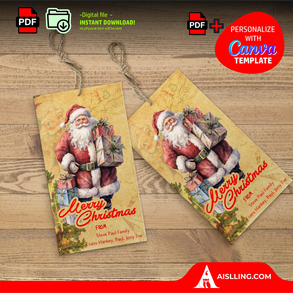 Christmas Gifts — Personalized Christmas Tags holiday tags, Editable Christmas Holiday Gift Tags, Gift Tag ... | Bloom Joyfully printable