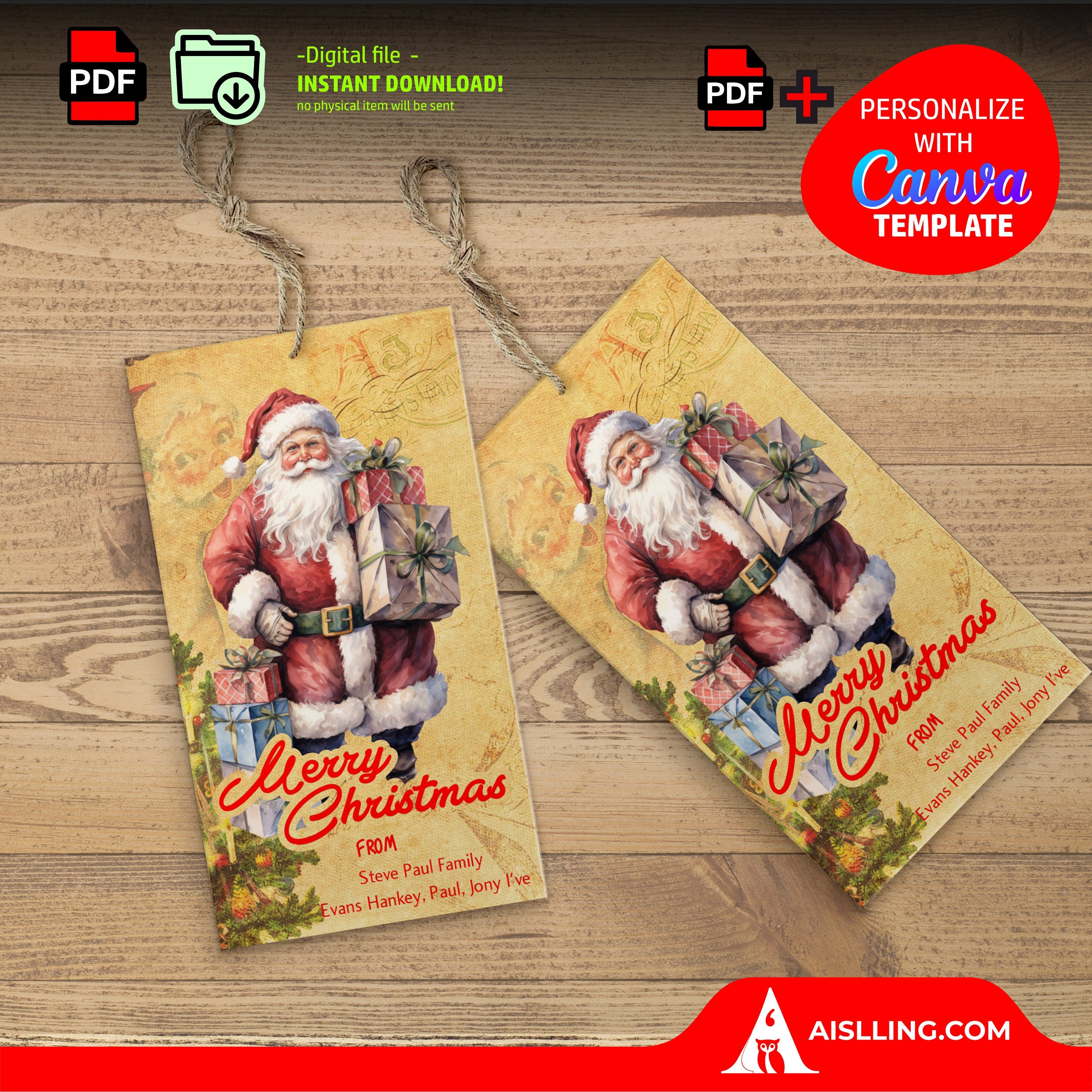 Christmas Gifts — Personalized Christmas Tags holiday tags, Editable Christmas Holiday Gift Tags, Gift Tag ... | Bloom Joyfully printable