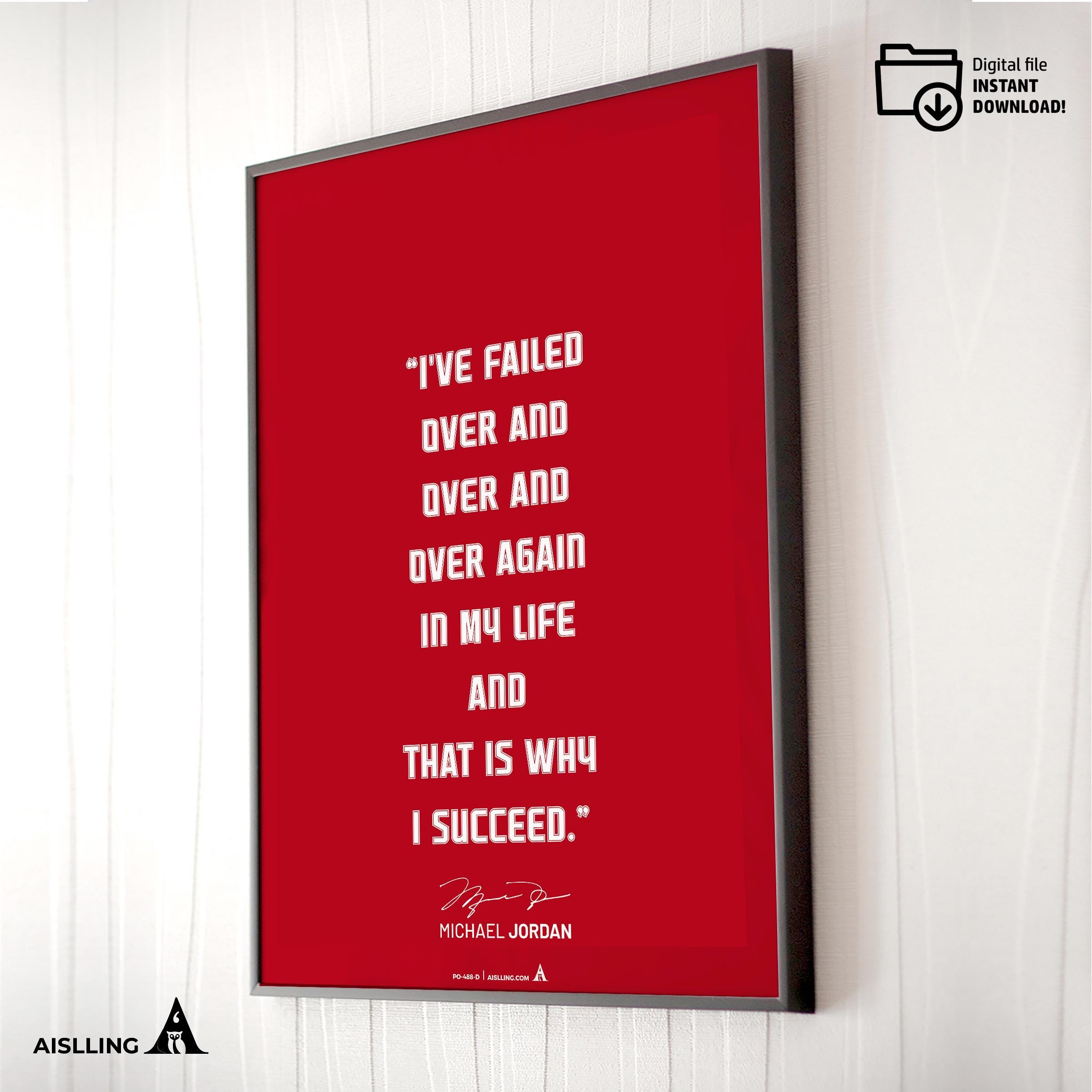 Athlete Quote — Michael Jordan Motivational Quote Art: Basketball Legend Printable (Digital Download) | Aislling printable