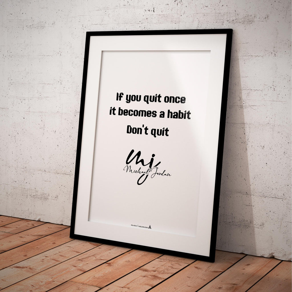 Boys Bedroom — Michael Jordan Motivational Quotes " If you quit once", NBA Sports, Printable NBA Poster, Te... | Aislling printable
