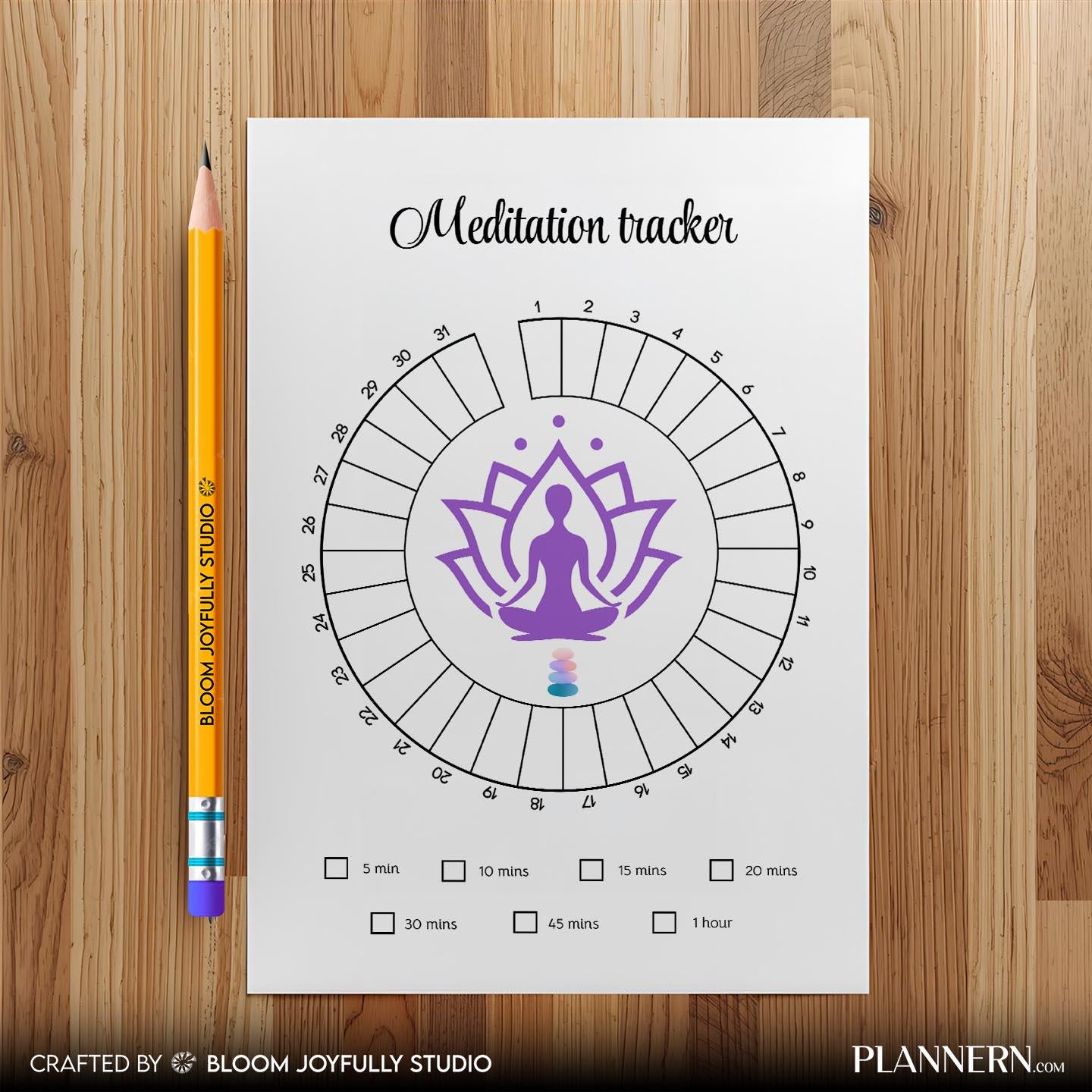 Calm Routine — Meditation Tracker Printable, Daily Mindfulness Log, Meditation Journal, Habit Tracker PDF, ... | Mindfulness printable