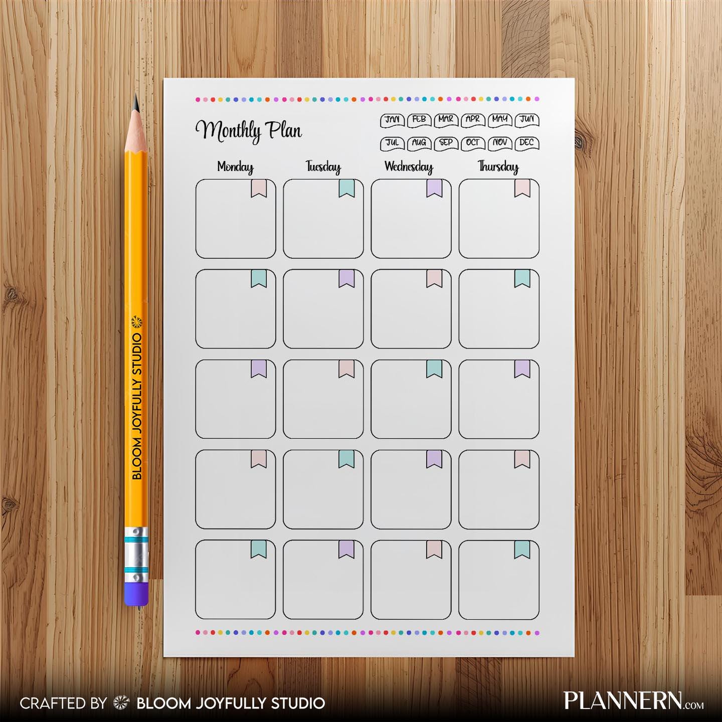 Digital Planner — Monthly Plan Tracker Printable, Monthly Planner PDF, Goal Setting Worksheet, Productivity... | Bloom Joyfully printable