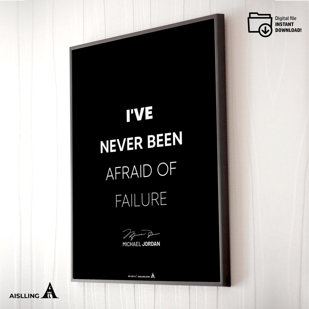 Athlete Wall Decor — Michael Jordan Motivational Quote Art: Basketball Sports Poster (Digital Download | Aislling printable