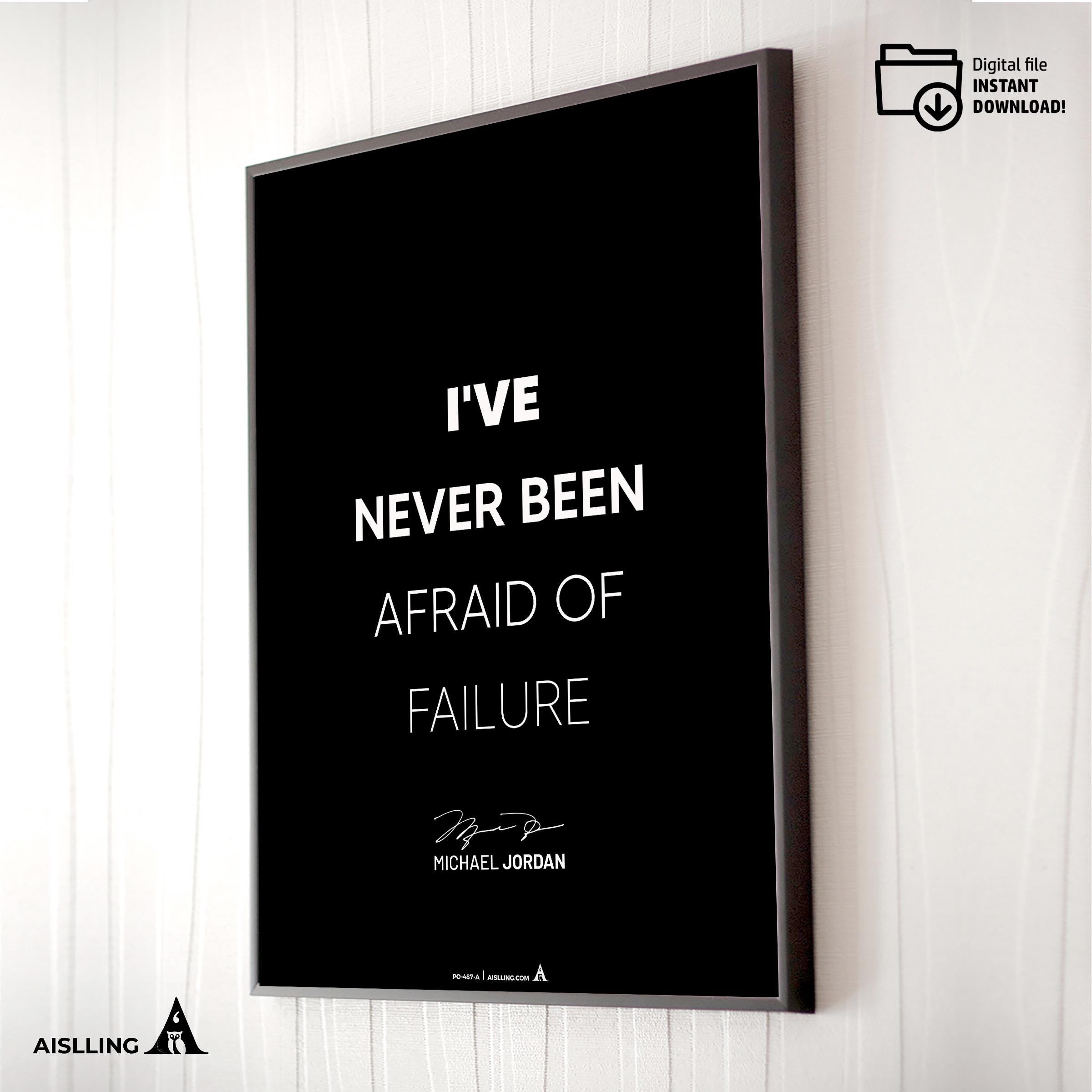 Athlete Wall Decor — Michael Jordan Motivational Quote Art: Basketball Sports Poster (Digital Download | Aislling printable
