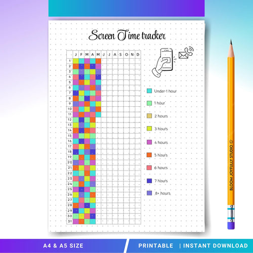 Adhd Tracker — Screen Time Tracker PRINTABLE, Digital Detox Planner, Reduce Phone Addiction, Productivity P... | Bloom Joyfully printable