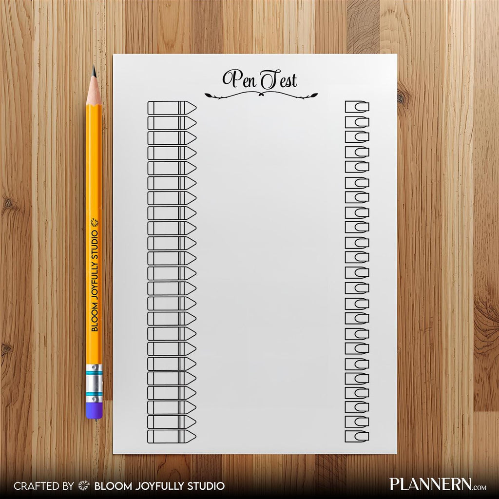 Brush Pen Tracker — Marker Log PRINTABLE, Pen Tracker, Pen color Swatch Page, Printable Pen Test Page, A4/A... | Bloom Joyfully printable