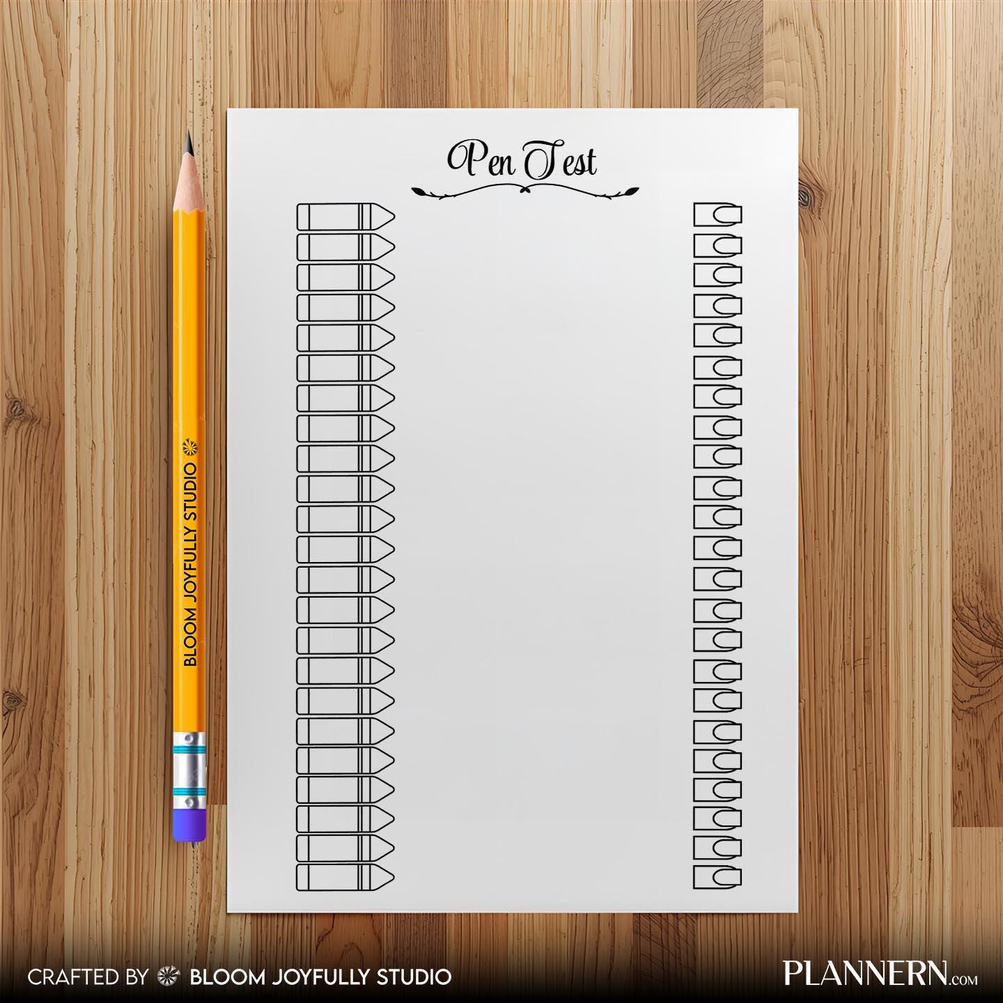 Brush Pen Tracker — Marker Log PRINTABLE, Pen Tracker, Pen color Swatch Page, Printable Pen Test Page, A4/A... | Bloom Joyfully printable