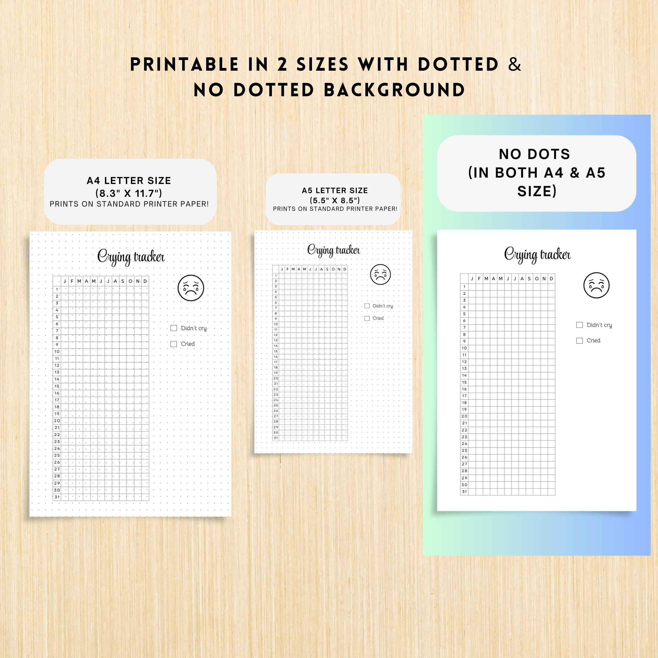 Anxiety Tracker — Crying Tracker PRINTABLE, Mental Health Tracker, Emotional Release Log, Crying Pattern Tr... | Mindfulness printable