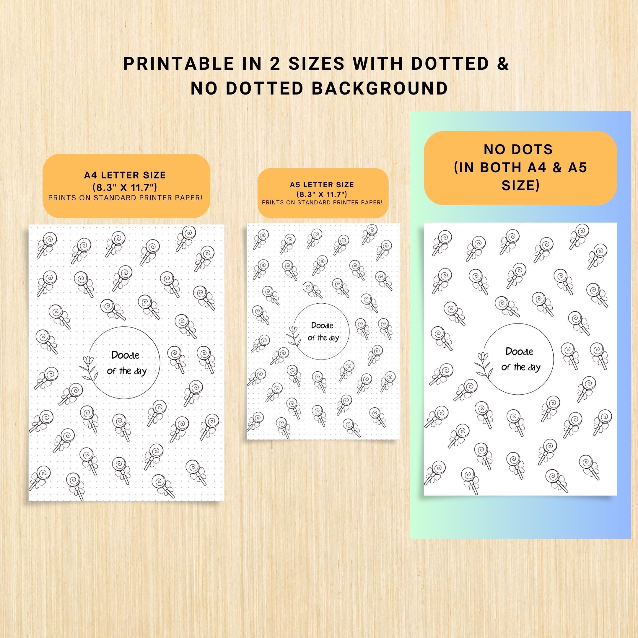 365 Days Drawing — DOODLE of the Day Bundle, Daily Doodle Journal, Creative Doodle of the Day, PRINTABLE Jo... | Mindfulness printable