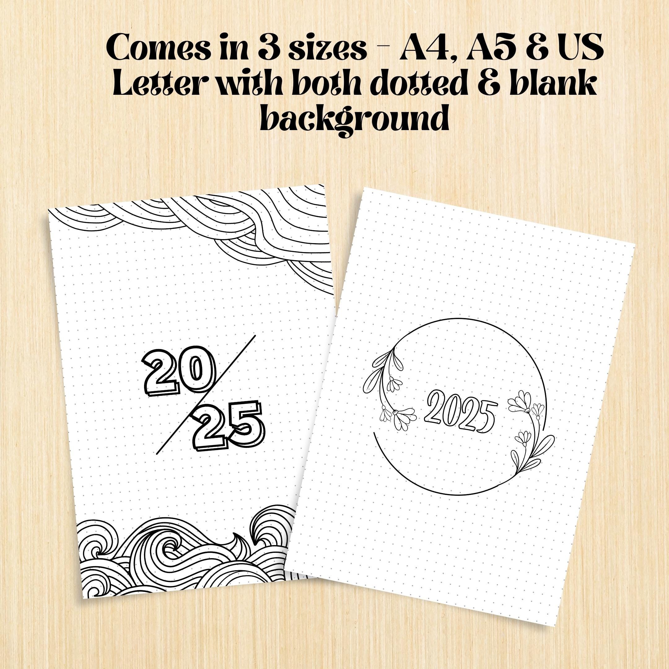 2025 Cover Pages — 2025 Bullet Journal Cover Page, PRINTABLE Title Page, 2025 Planner Cover, BUJO Cover Pag... | Bloom Joyfully printable