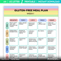 7 Day Meal Plan — Gluten Free Meal Plan 7 Day Printable, Weekly Gluten Free Diet Plan, Healthy Meal Planner... | Nutri Track printable