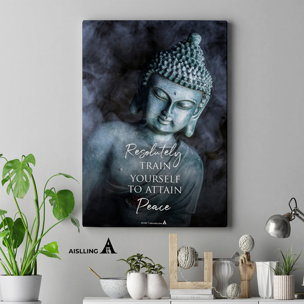 Aislling — Resolutely train yourself to attain Peace, Buddha quotes Pintable's Motivational Quote wall art ... | Mindfulness printable