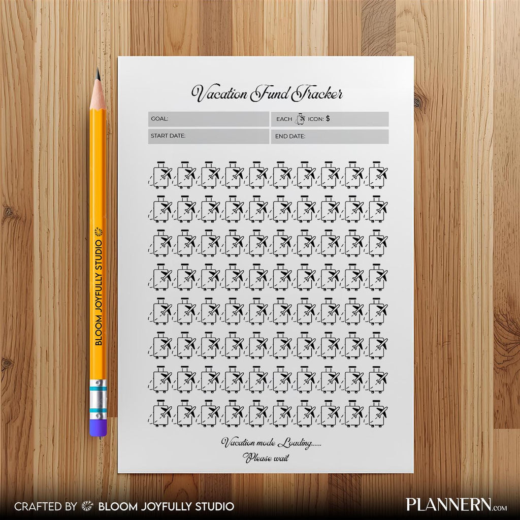 Budget Tracker — Vacation Fund Tracker PRINTABLE, Travel Savings Tracker, Vacation Savings Planner, Holiday... | Bloom Joyfully printable