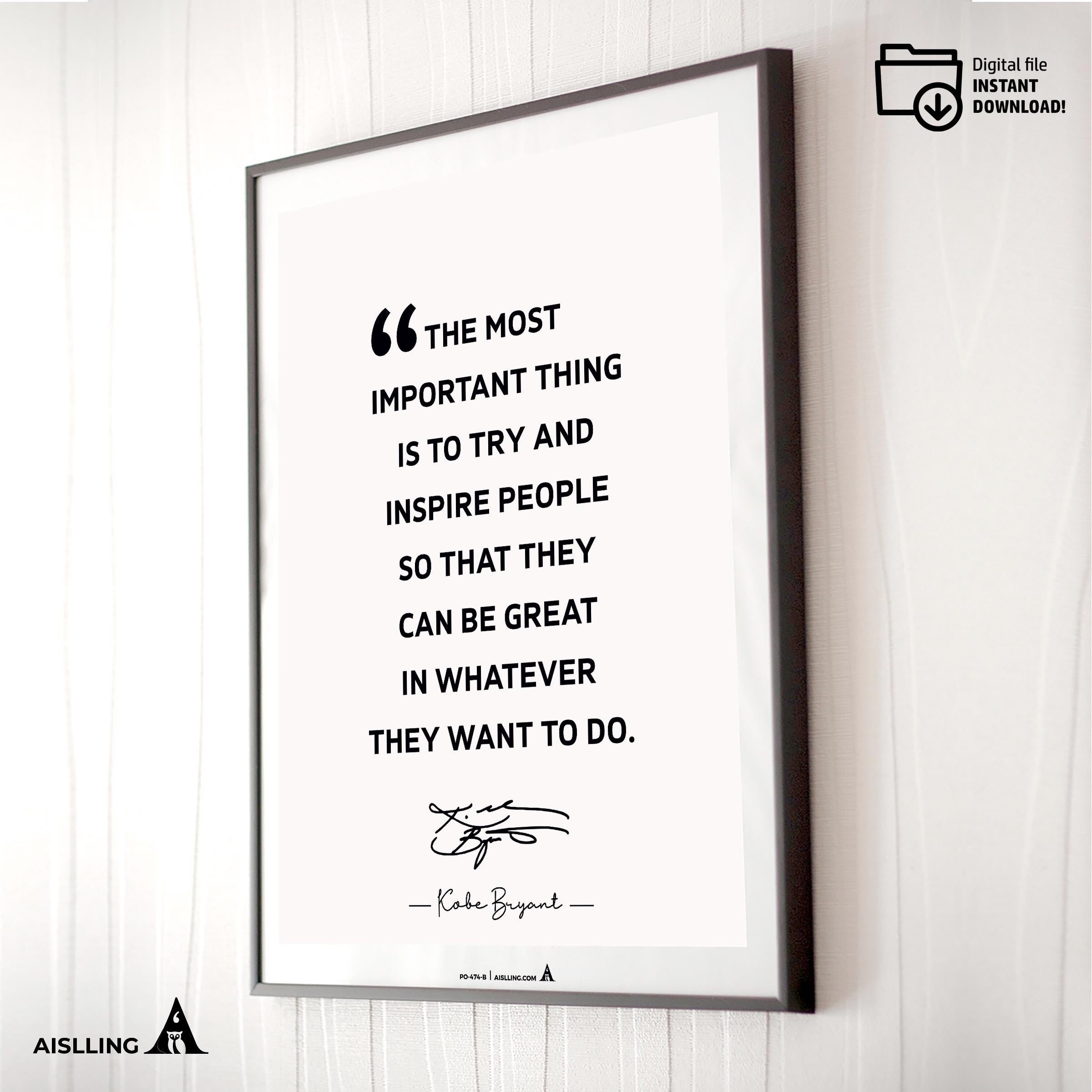 Aislling — Kobe Bryant Quote Poster: Black Mamba, Mamba Mentality (Digital Download) | Aislling printable