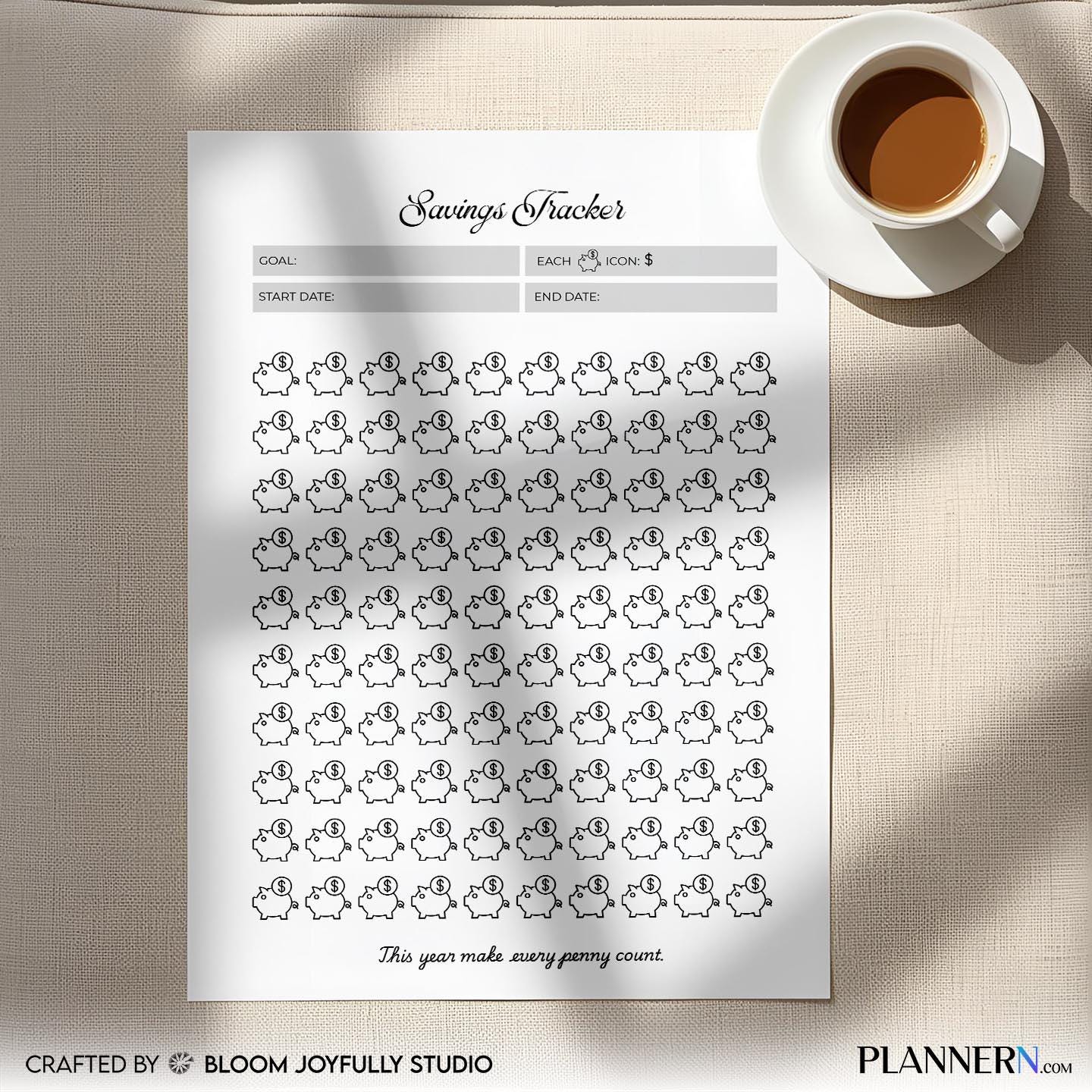 Budget Printable — Savings Tracker PRINTABLE, Money Savings Tracker, Savings Goal Planner, Budget Savings W... | Bloom Joyfully printable