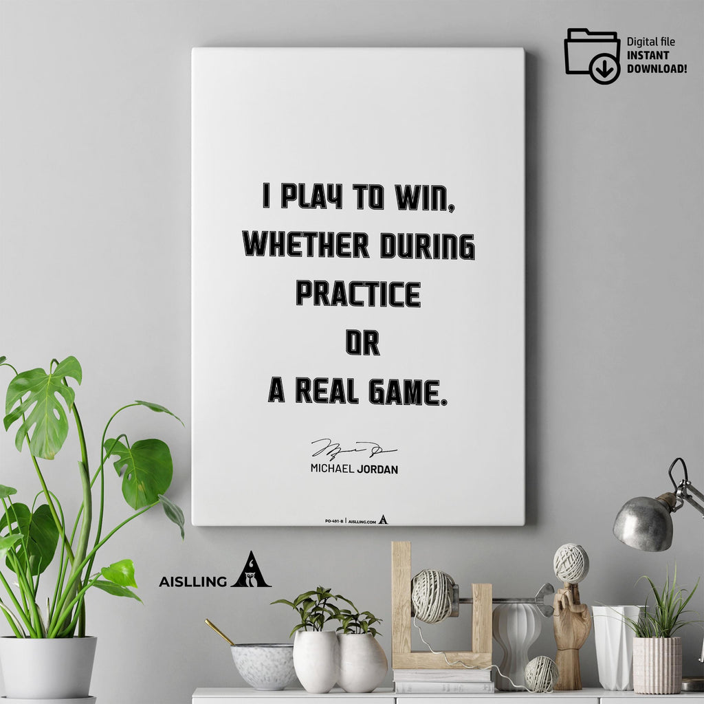 Athlete Quote — Michael Jordan Quote Poster: Motivational Basketball Art (Digital Download | Aislling printable