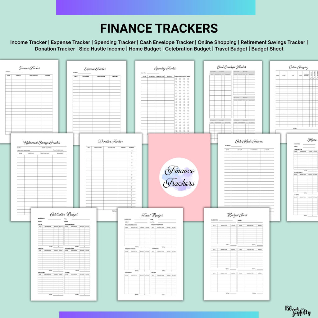 Bill Tracker — Budget Planner PRINTABLE, Financial Planner, Finance Tracker Bundle, Budget, Savings, Debt, ... | Bloom Joyfully printable