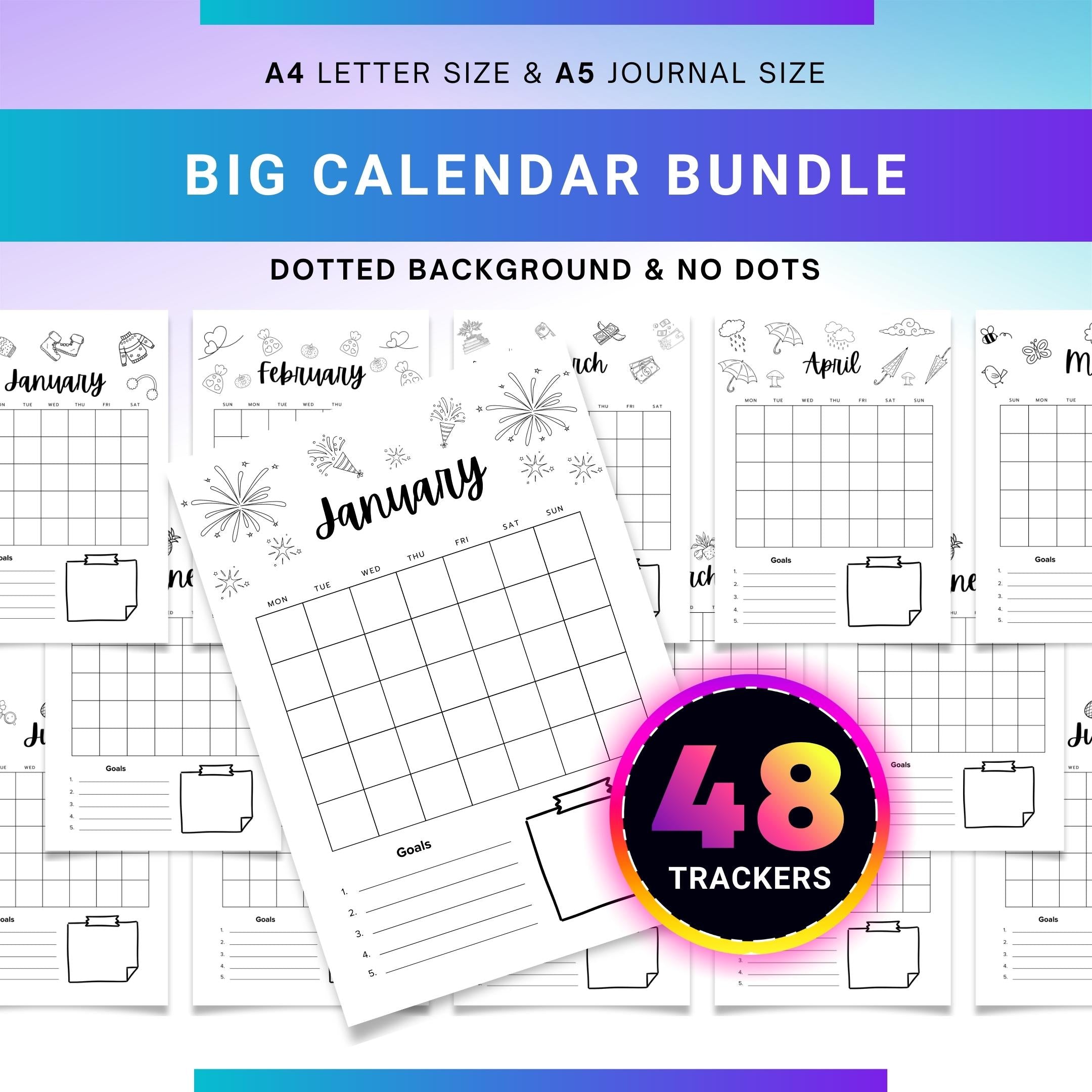 2026 Planner — 2026 BIG CALENDAR Bundle, Digital Planner Pages, Printable CALENDAR Planner, Printable Journ... | Bloom Joyfully printable