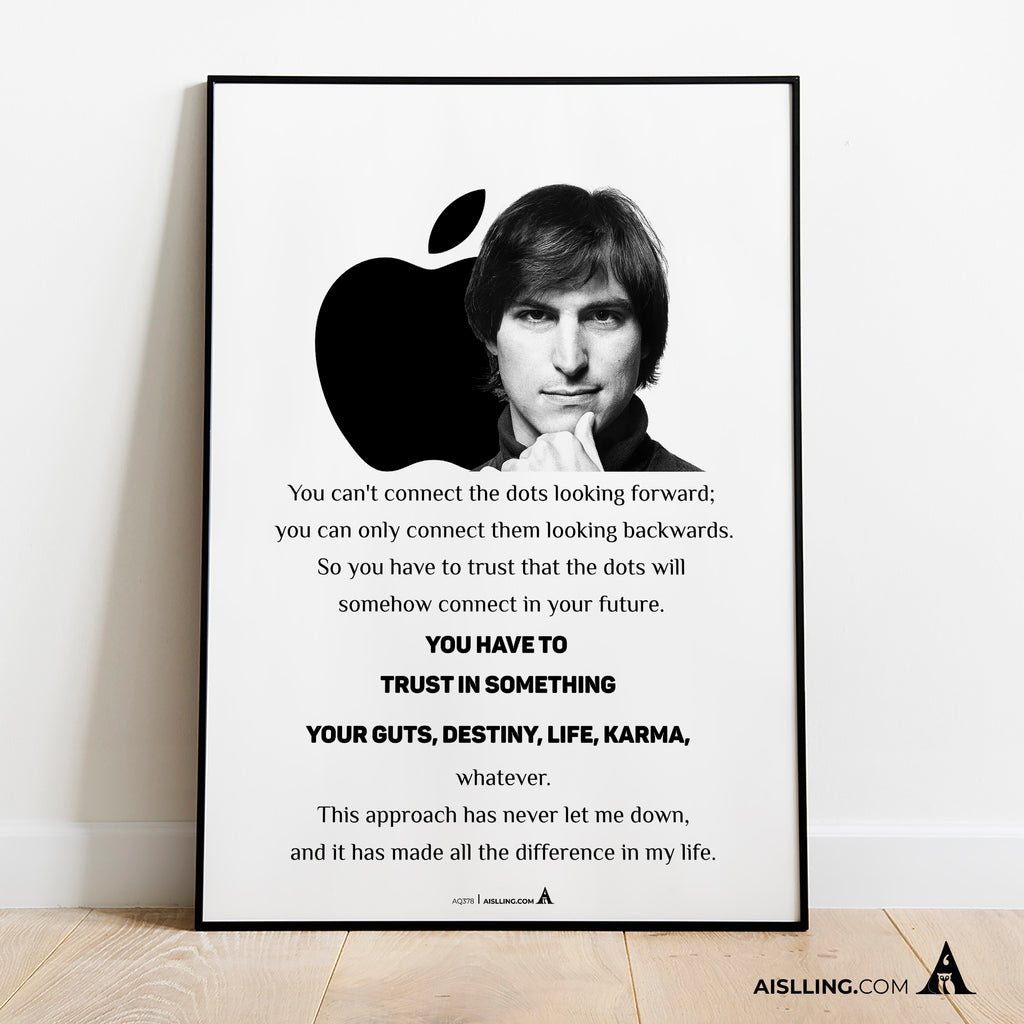 Aislling — You can't connect the dots looking forward, Steve Jobs Quote, Printables, Inspirational Quote Po... | Aislling printable