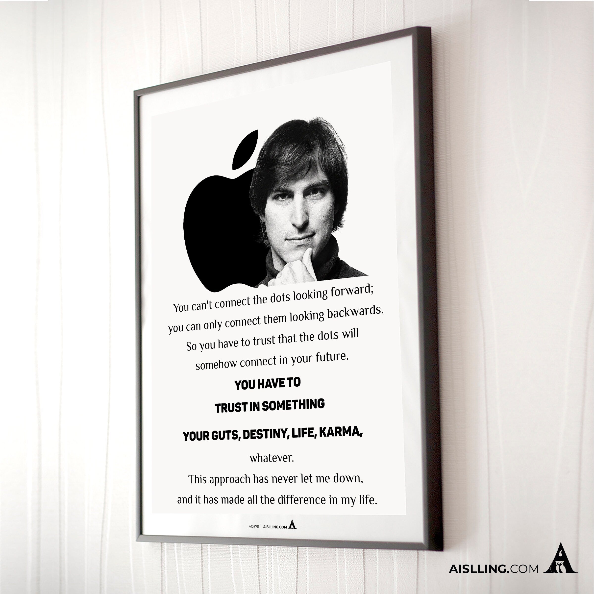 Aislling — You can't connect the dots looking forward, Steve Jobs Quote, Printables, Inspirational Quote Po... | Aislling printable