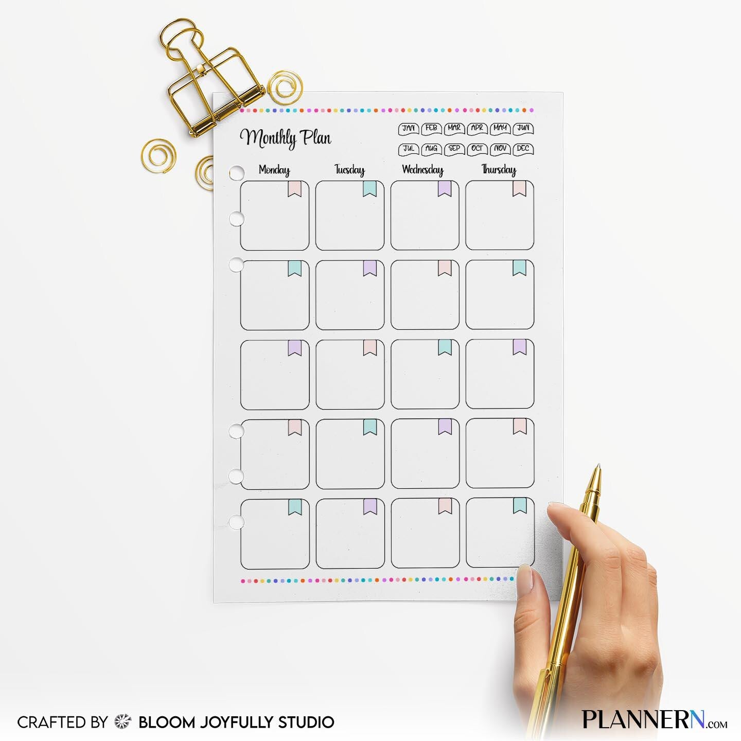 Digital Planner — Monthly Plan Tracker Printable, Monthly Planner PDF, Goal Setting Worksheet, Productivity... | Bloom Joyfully printable