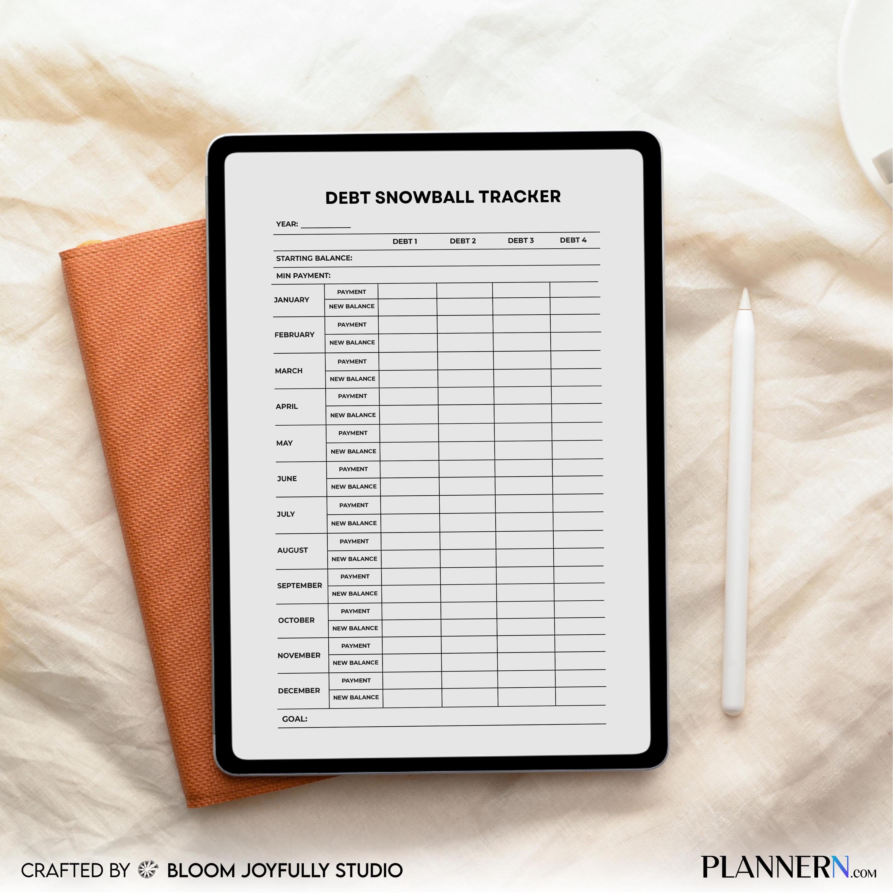 Budget Planner — Debt Payment Tracker PRINTABLE, Money Planner, Financial Planner, Debt Snowball Tracker, B... | Bloom Joyfully printable