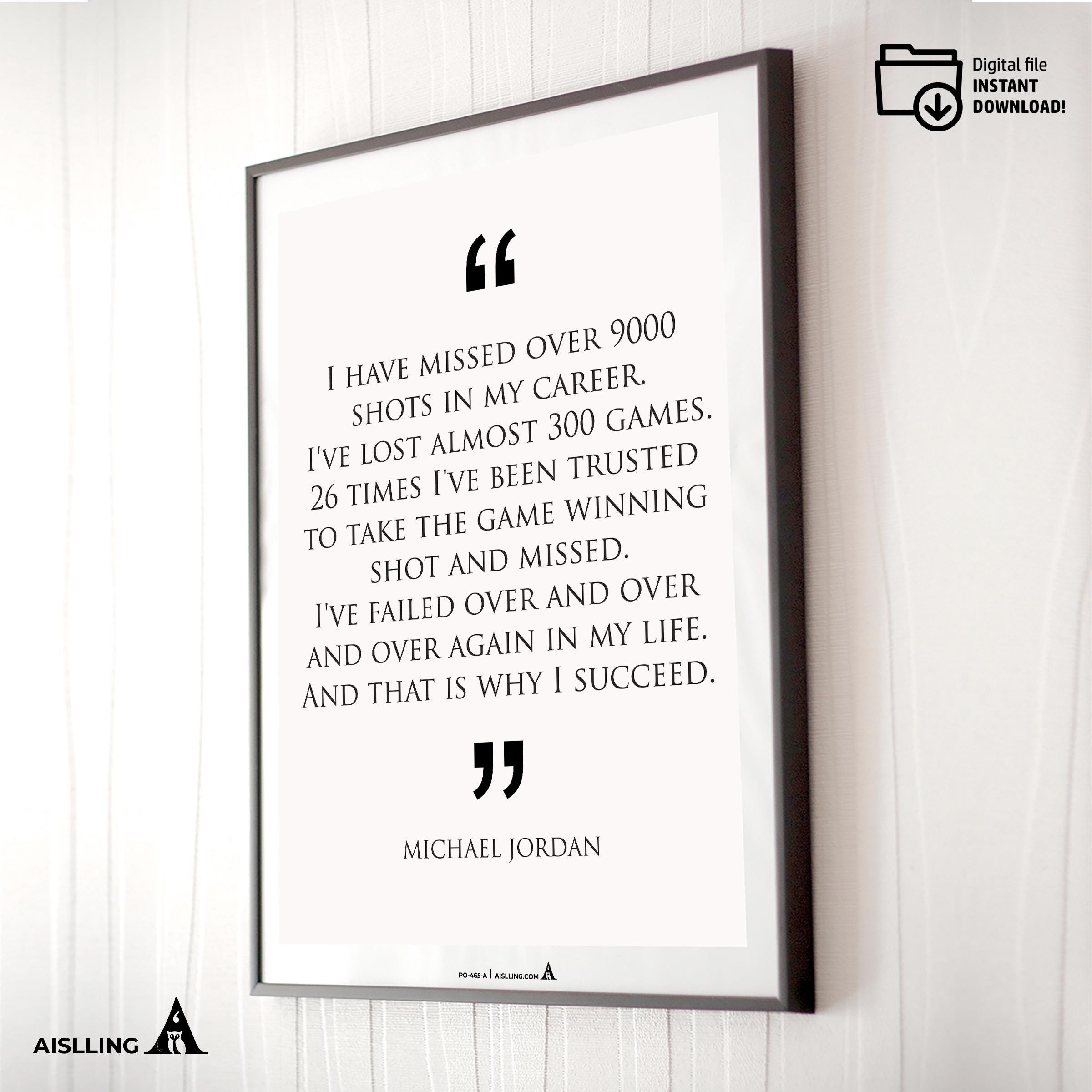Aislling — Digital Printable Wall Art Inspirational Quotes Jordan Mentality Poster Basketball Quote Michael... | Aislling printable