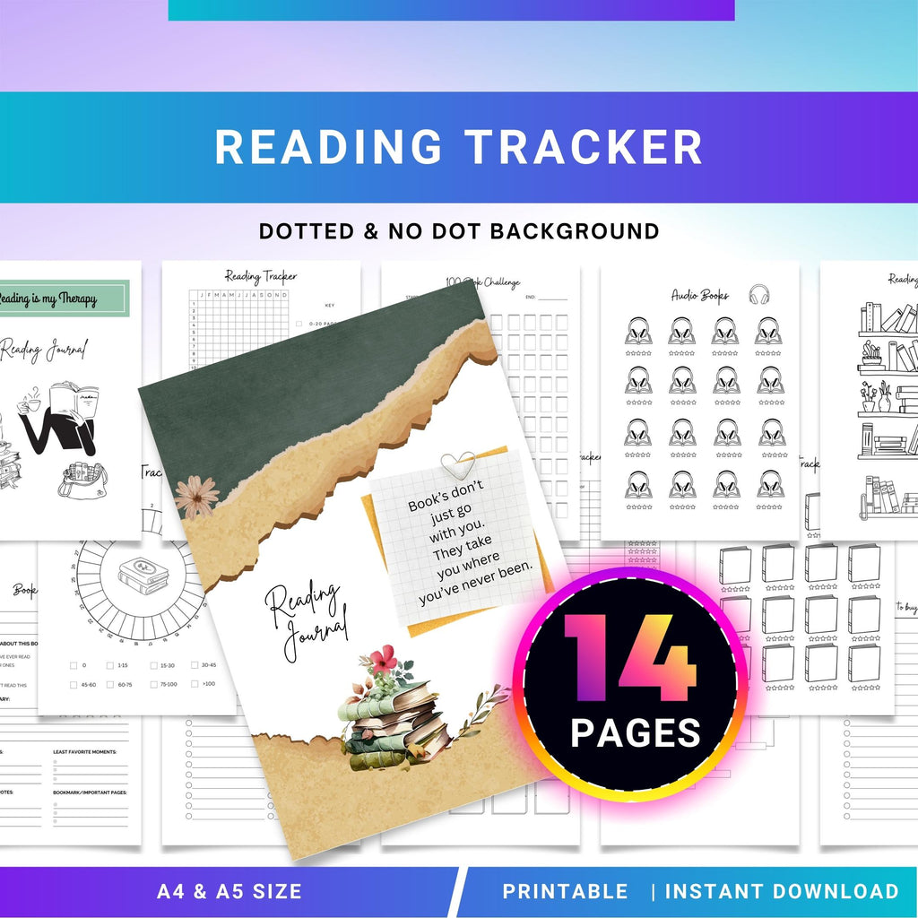Book Cover Page — READING JOURNAL BUNDLE, Book Reading Tracker, Reading Tracker Printable, Digital Planner ... | Bloom Joyfully printable