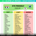 Antioxidant Foods — Eye Healthy Foods List Printable, Eye Friendly Eye Chart, Eye Health Grocery List, Best... | Nutri Track printable