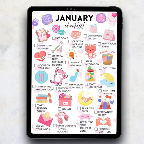 2026 Big Journal — January Checklist PRINTABLE, New Year Reset Planner, January Monthly Checklist, A4 & A5 ... | Bloom Joyfully printable