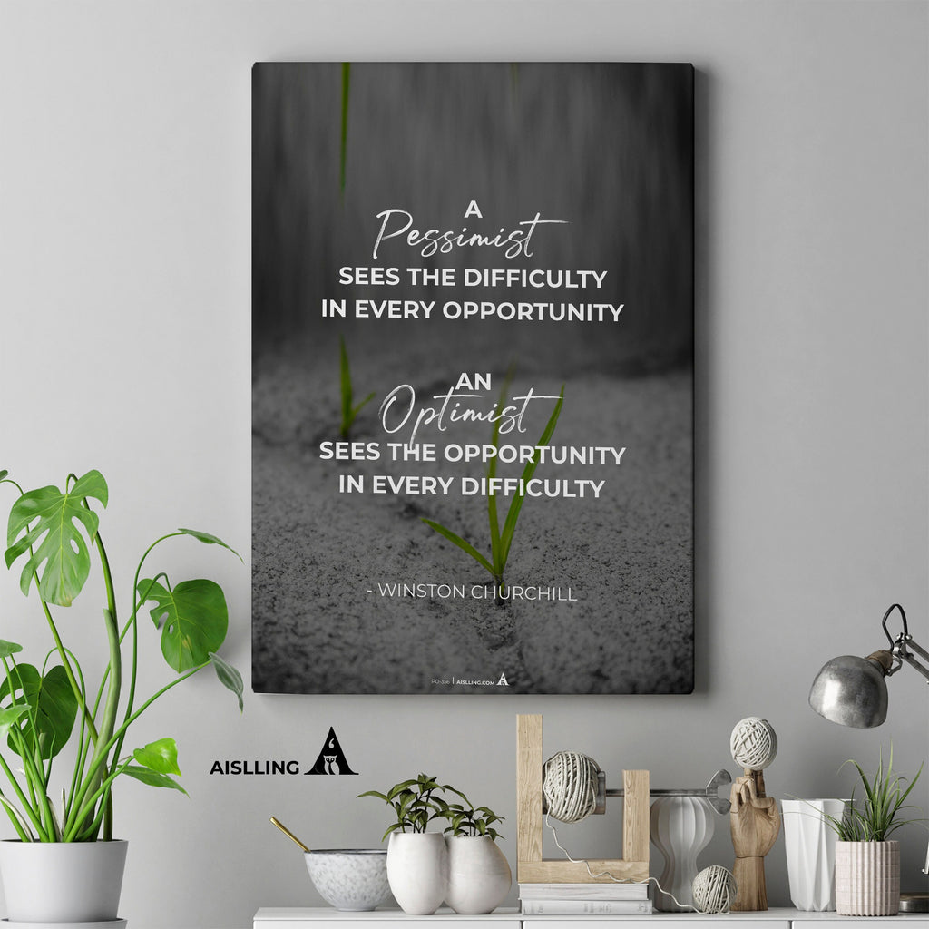 Aislling — Winston Churchill Quote Print The Pessimist Sees Difficulty Home Decor Wall Art Printables Motiv... | Aislling printable