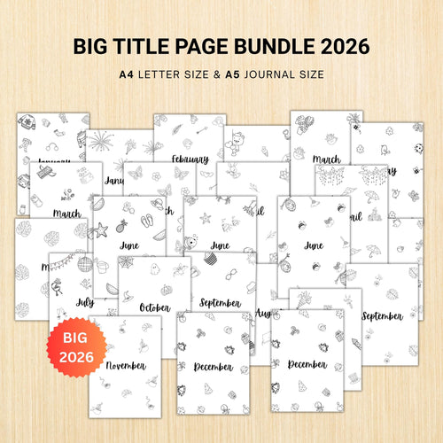 Aesthetic Planner — BIG TITLE Page Bundle 2026, Digital Planner Pages, PRINTABLE Calendar Title Page, Digit... | Bloom Joyfully printable