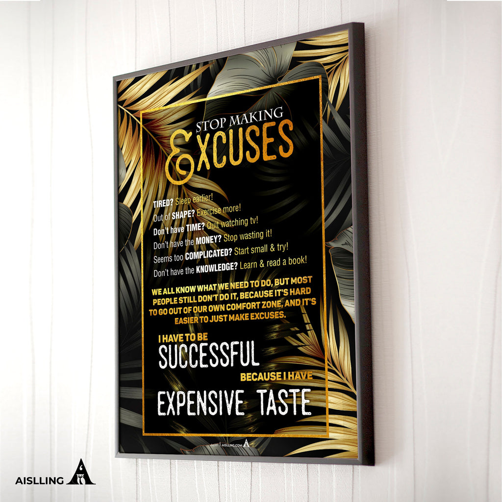 Aislling — Stop Making Excuses Quotes Printables, Motivational Quote wall art Inspirational quotes Motivati... | Aislling printable