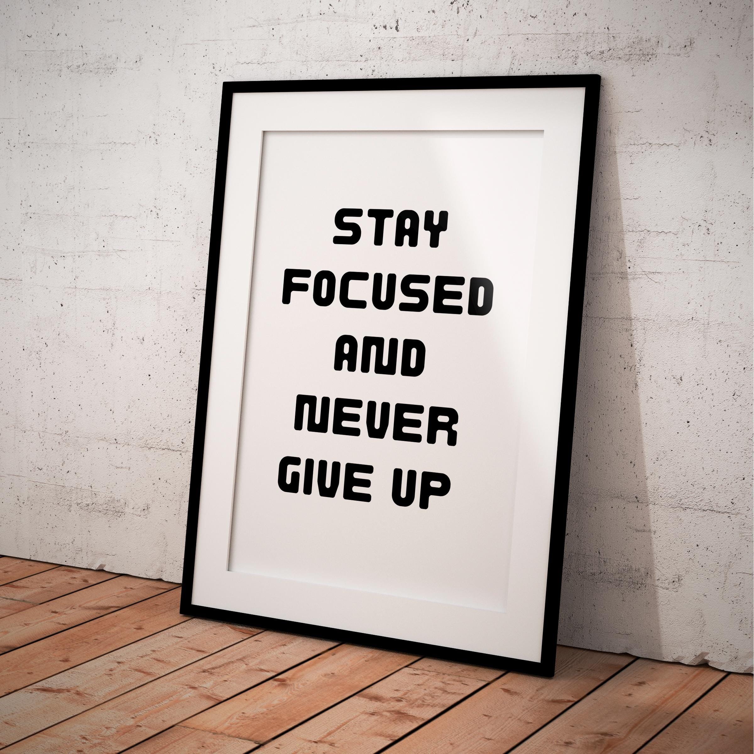 Black White Print — Stay Focused Printable Wall Art, Motivational Quote Poster, Pastel Affirmation Print, A... | Aislling printable