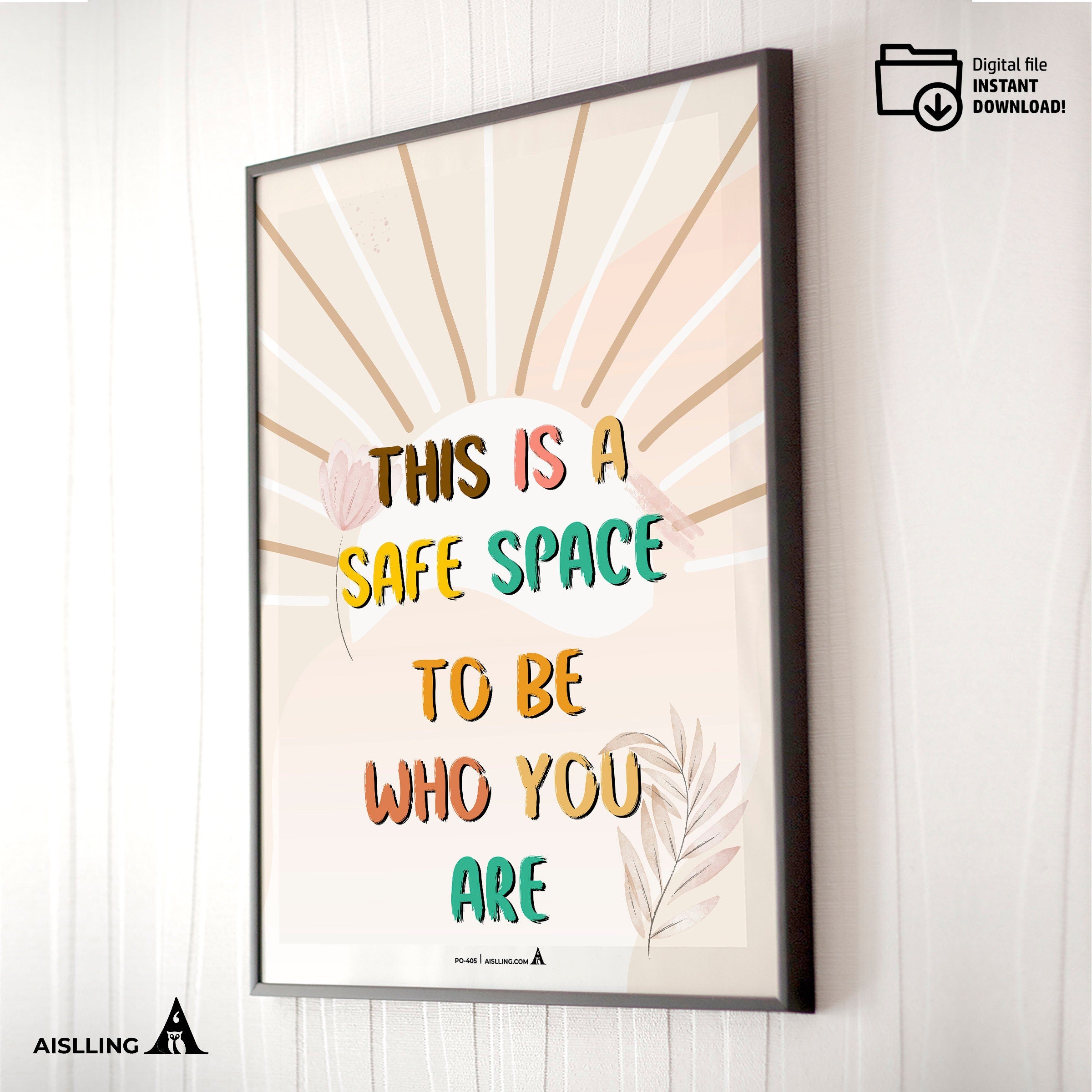 Act — This is a safe space to be who you are poster, self, esteem, respect, couples therapy, therapy office... | Mindfulness printable