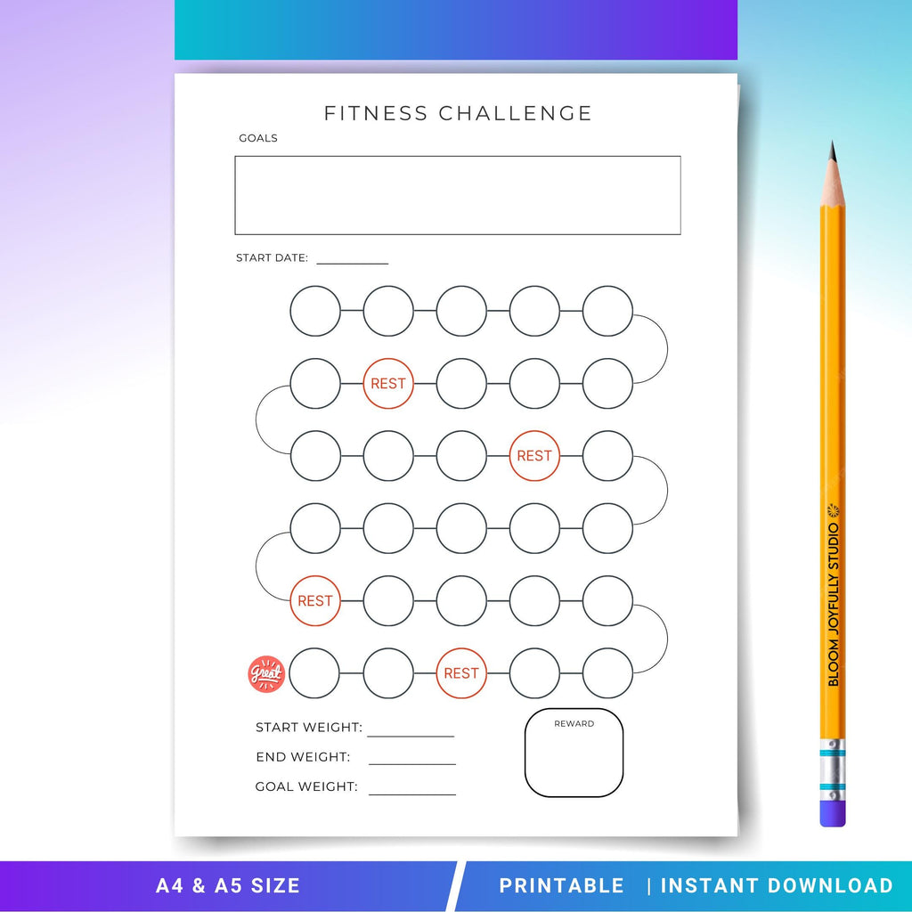 Daily Fitness — Fitness Tracker PRINTABLE, Workout Log and Fitness Planner, Fitness Game, Health and Wellne... | Nutri Track printable