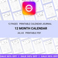 Bujo Template — 12 Month Calendar, Monthly Planner, Journal Calendar, PRINTABLE CALENDAR, Journal, Printabl... | Bloom Joyfully printable