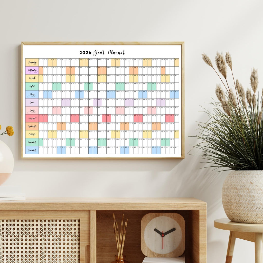 2026 Planner — 2026 PRINTABLE Wall Calendar, Dated Calendar, PDF, Different Sizes Available, Plan Your Day ... | Bloom Joyfully printable